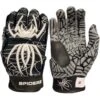 2020 Spiderz HYBRID Batting Gloves: Black/White/Silver