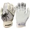 2023 Spiderz Pro Model Batting Gloves: White/Black/Silver -Baseball Supply Shop 2023SpiderzProModelBattingGloves White Title