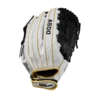 Wilson A500 SIREN 11.5" Youth Fastpitch Softball Glove: WTA05LF20115 -Baseball Supply Shop A05LF2011 0 Siren 115 Black White MetallicGold Back