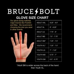 Bruce Bolt PREMIUM PRO Short Cuff Batting Gloves: GREEN -Baseball Supply Shop BBBGSIZECHART 1