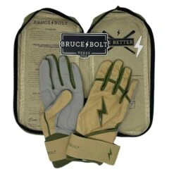 Bruce Bolt Premium Pro Military Series Long Cuff Batting Gloves: Beige -Baseball Supply Shop IMG 0884