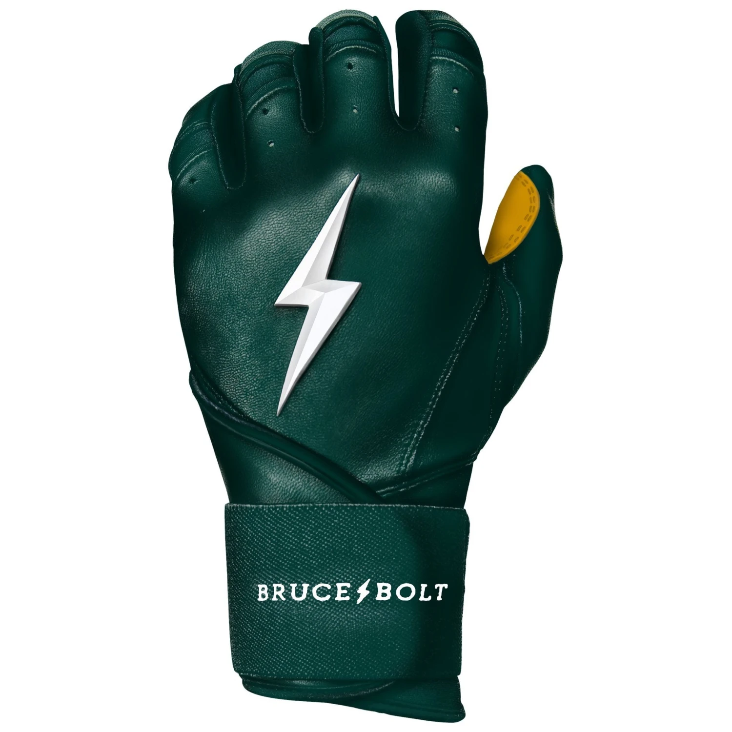 Bruce Bolt PREMIUM PRO Long Cuff Batting Gloves: Green 5 Bruce Bolt PREMIUM PRO Long Cuff Batting Gloves: Green - Image 3