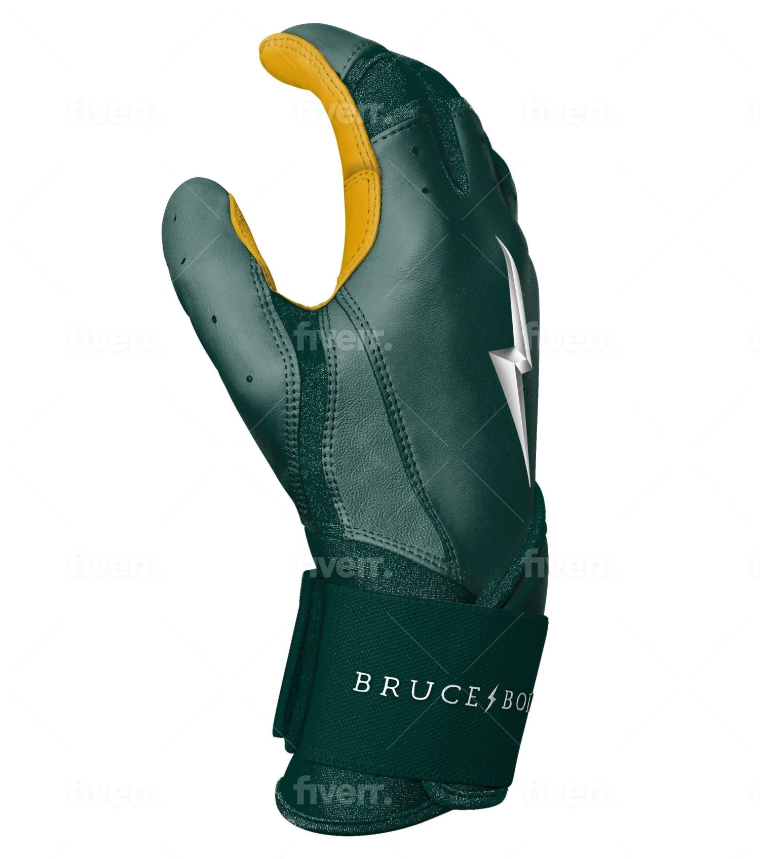 Bruce Bolt PREMIUM PRO Long Cuff Batting Gloves: Green 8 Bruce Bolt PREMIUM PRO Long Cuff Batting Gloves: Green - Image 6