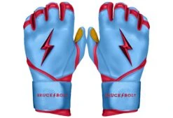 Bruce Bolt PREMIUM PRO BADER Series Long Cuff Batting Gloves: Baby Blue