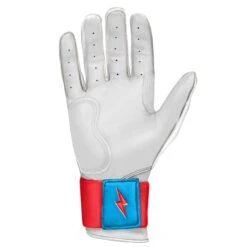 Bruce Bolt PREMIUM PRO BRINSON Series Long Cuff Batting Gloves: White -Baseball Supply Shop LC LBW PALM
