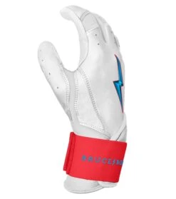Bruce Bolt PREMIUM PRO BRINSON Series Long Cuff Batting Gloves: White -Baseball Supply Shop LC LBW SIDE