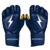 Bruce Bolt PREMIUM PRO Long Cuff Batting Gloves: Navy -Baseball Supply Shop LC NVYG HERO