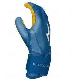 Bruce Bolt PREMIUM PRO Long Cuff Batting Gloves: Royal -Baseball Supply Shop LC ROYG SIDE
