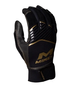 Miken Softball MK7X Adult Black And Gold Batting Gloves: MBGGLD-BLK