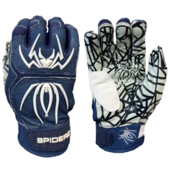 2023 Spiderz HYBRID Batting Gloves: Navy/White
