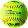 Worth 11" One Nation Green Dot Slowpitch Softballs (Dozen): ON11CY -Baseball Supply Shop ON11CY 1