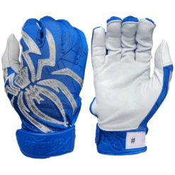2022 Spiderz PRIZM Batting Gloves: Royal Blue/Silver