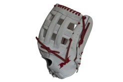 Miken Pro Series 13.5" Slow Pitch Fielding Glove - White/Scarlet: PRO135WS -Baseball Supply Shop PRO135WS SIDE 1