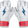 Bruce Bolt PREMIUM PRO BRINSON Series Short Cuff Batting Gloves: White -Baseball Supply Shop SC LBW HERO