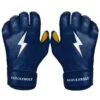 Bruce Bolt PREMIUM PRO Short Cuff Batting Gloves: Navy -Baseball Supply Shop SC NVYG HERO