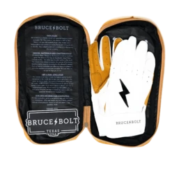 Bruce Bolt PREMIUM PRO Short Cuff Batting Gloves: White 16 Bruce Bolt PREMIUM PRO Short Cuff Batting Gloves: White -Baseball Supply Shop SC WHTG BAG2