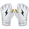 Bruce Bolt PREMIUM PRO Short Cuff Batting Gloves: White -Baseball Supply Shop SC WHTG HERO