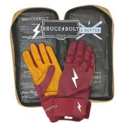 Bruce Bolt PREMIUM PRO Long Cuff Batting Gloves: Maroon -Baseball Supply Shop premium pro long cuff batting gloves maroon brucebolt 551411
