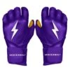 Bruce Bolt PREMIUM PRO Long Cuff Batting Gloves: Purple