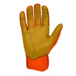 Bruce Bolt PREMIUM PRO Short Cuff Batting Gloves: Orange -Baseball Supply Shop premium pro short cuff batting gloves orange brucebolt 164912